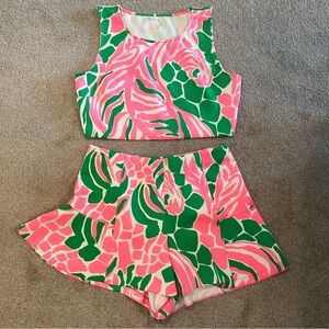 Lilly Pulitzer Pink and Green Crop Top